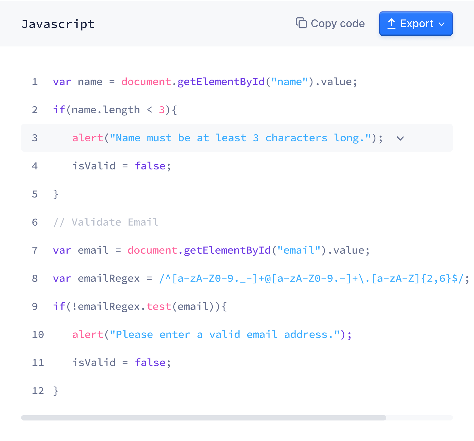 Javascript Code Image - LanguageGUI